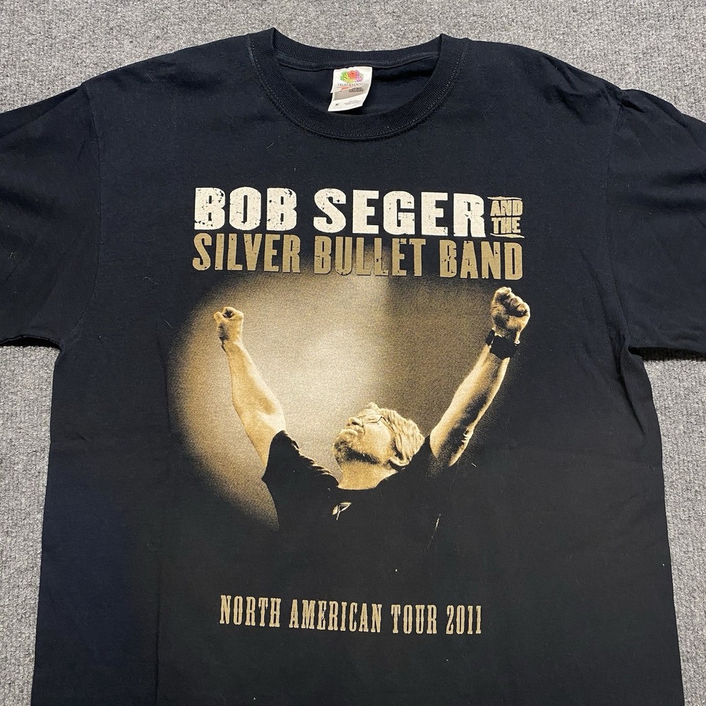 Bob Seger & The Silver Bullet Band 2011 Tour Black T-shirt Sz Medium